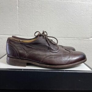 Frye James Brown Leather Wingtip Oxford Dress Shoes Lace Up Men's Size 10.5 D